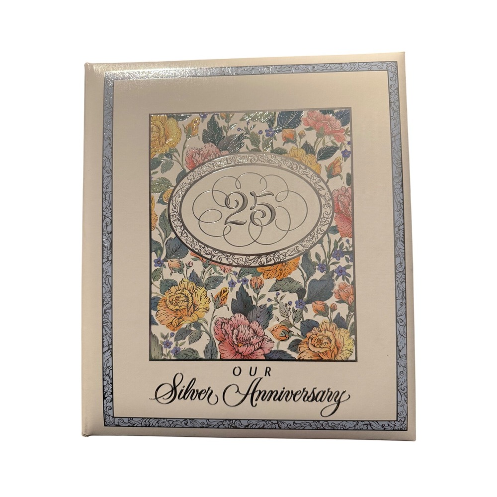 Vintage Hallmark Our Silver Anniversary Wedding Album‎ Memory Keepsake Binder